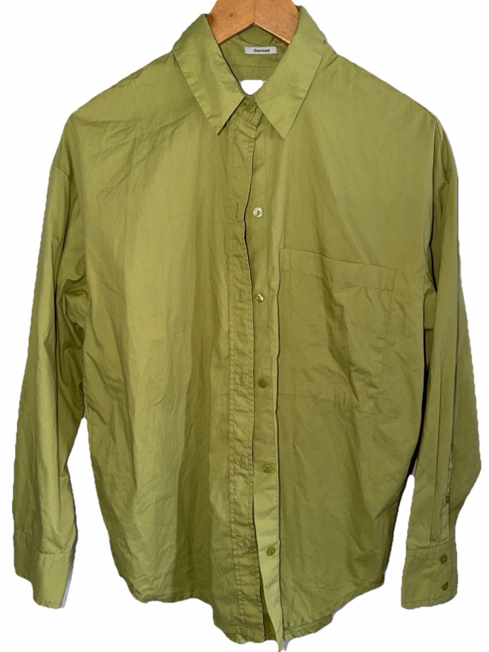 Abercrombie & Fitch Green Long Sleeve Oversized Button Down Blouse Sz. S